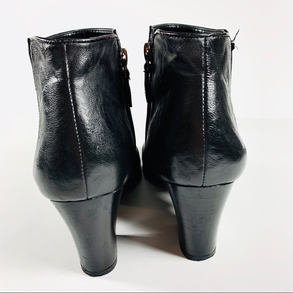 Franco Sarto Heeled Booties Black Leather Size 8.5 - Picture 3 of 7